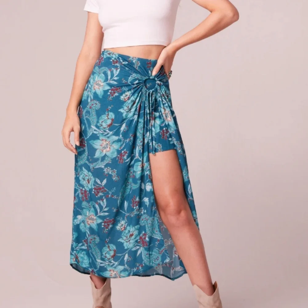 Band Of The  Free B.O.G. Collective,NWT, Celene Teal Floral Layered Skirt,XS